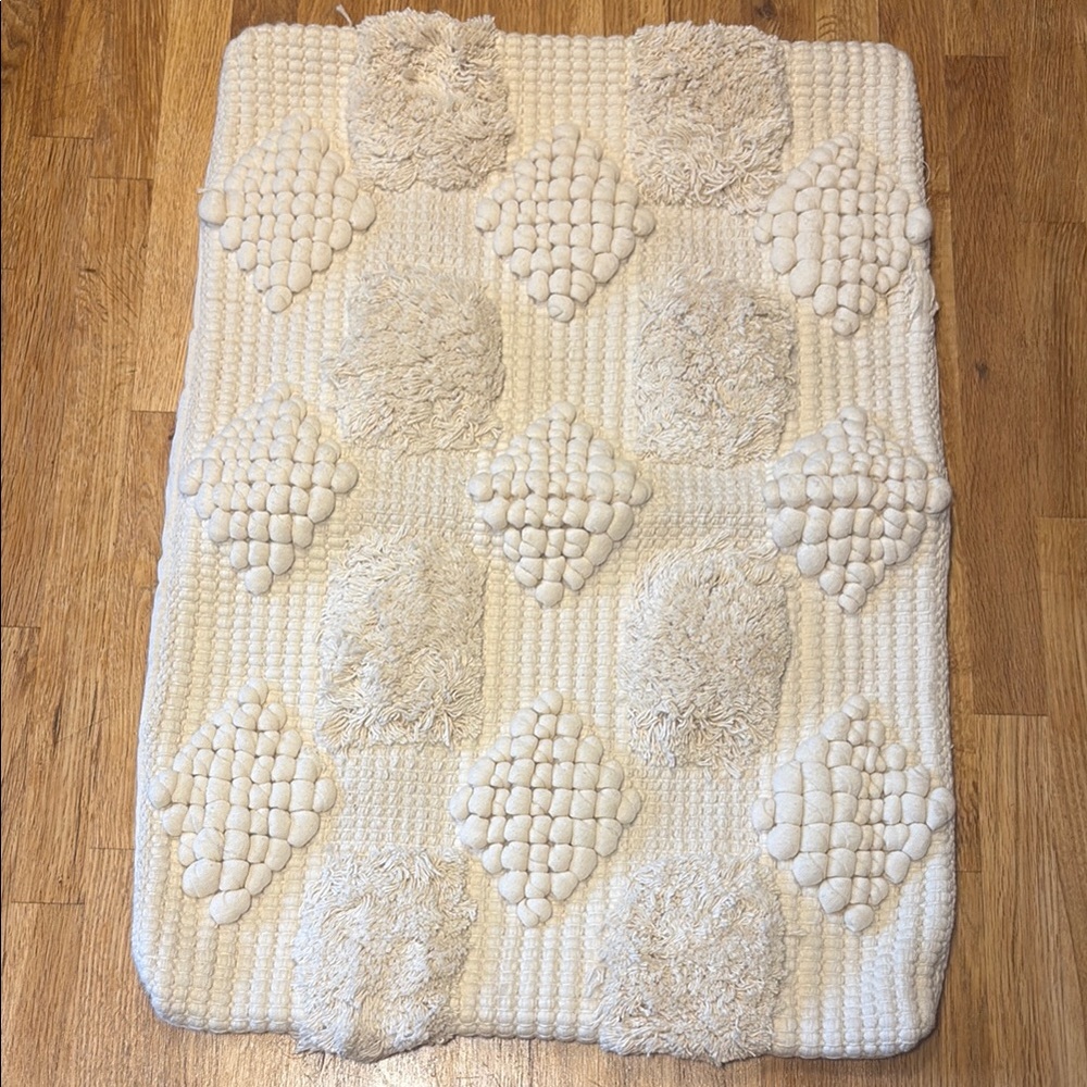 Artisan Made Textured Decorative Pillow Cover - Cream